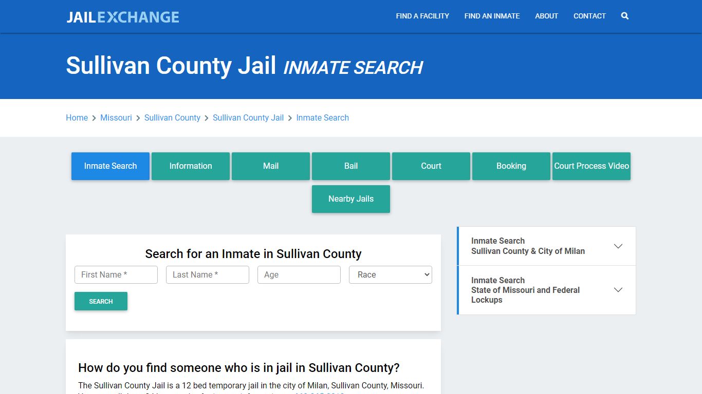 Sullivan County Jail, MO Inmate Search: Roster & Mugshots