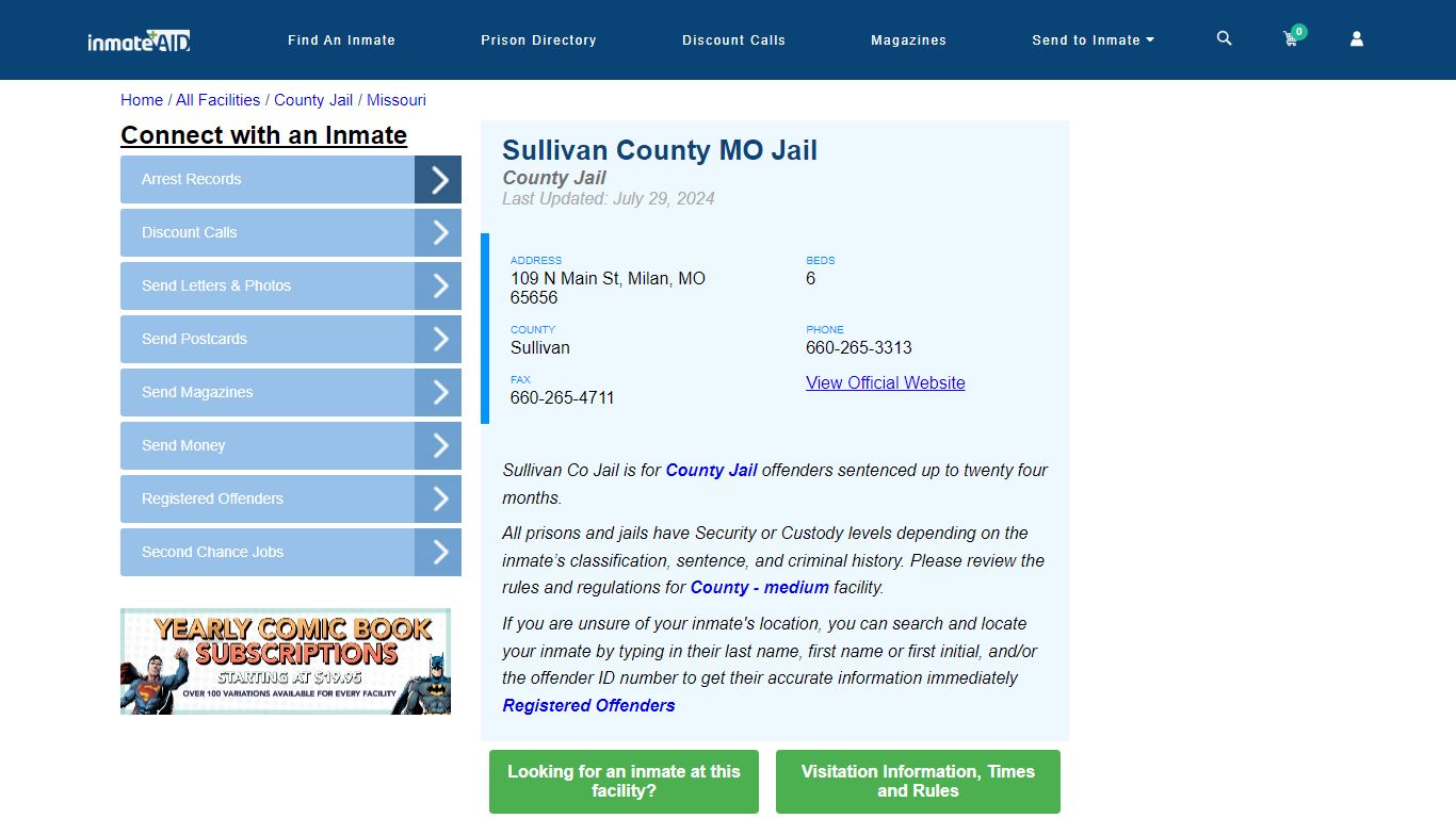 Sullivan County MO Jail - Inmate Locator