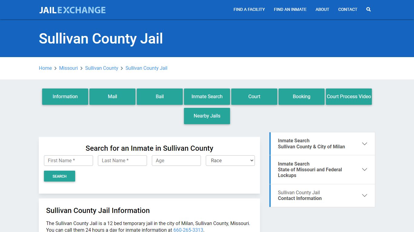 Sullivan County Jail Roster Lookup, MO, Inmate Search